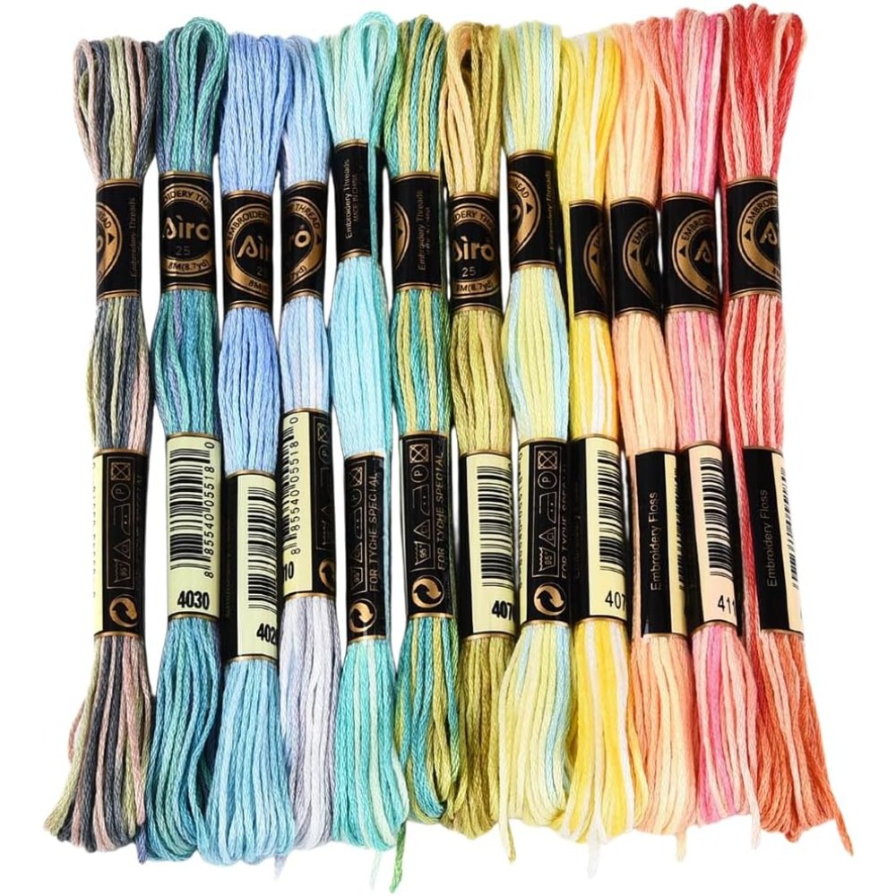 Embroidery Floss Thread - 12 Skeins 105 Yards 6 Ply