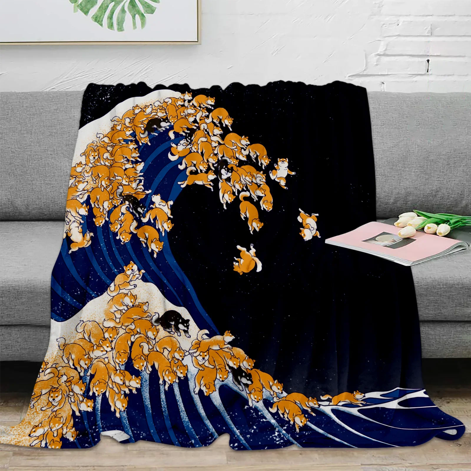Fabric Softener Sheet - Shiba Inu Flannel Blanket Warm Soft