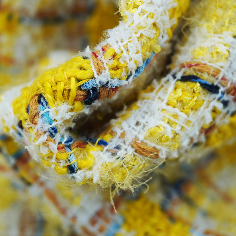 Vibrant Style Yellow Multicolo - Sewing Tweed Fabric review and price