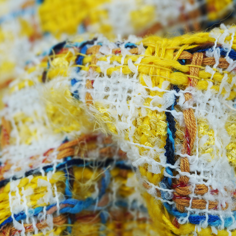Vibrant Style Yellow Multicolo - Sewing Tweed Fabric review and price