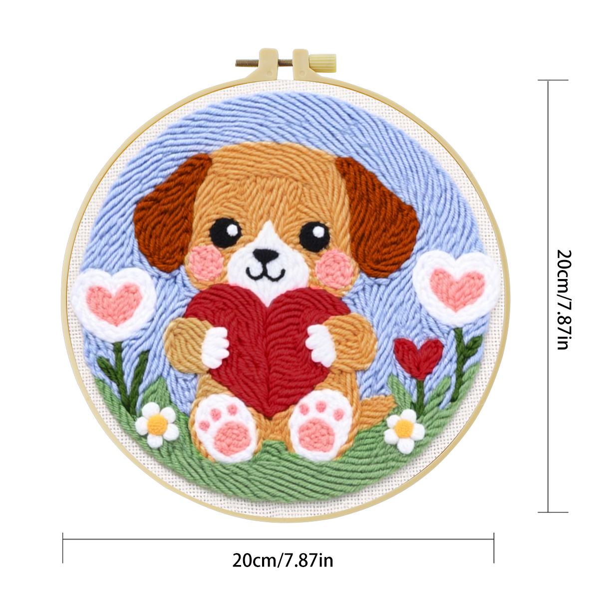 20X20CM/7.87inch Dog Punch Nee - Sewing Textile Art review and price