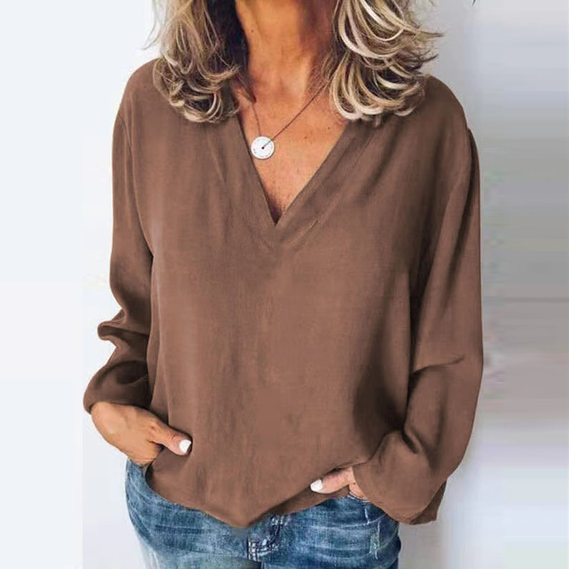 Women's Stitching Shirt Loose  - Sewing V review and price