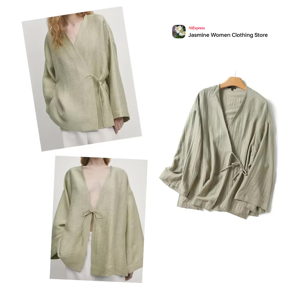 Comfy Olive Blouse with Ties L - Sewing V review and price