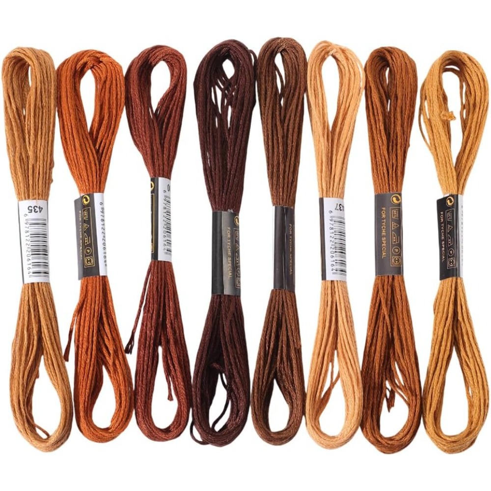8 Skeins 6 Strands Brown Embro - Embroidery Floss Thread review and price