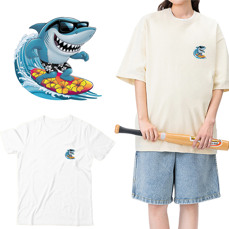 Interesting Sharks Surfing Iro - Iron On Patch review and price