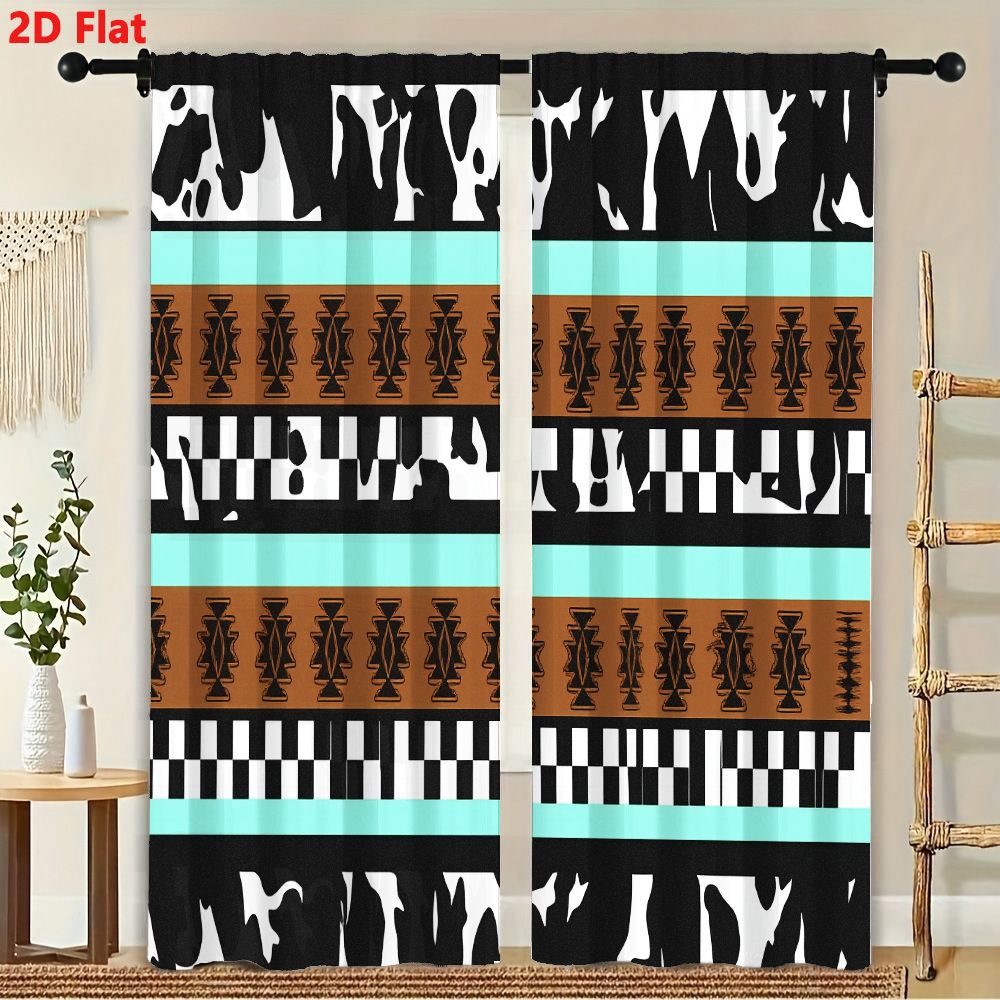 2Pcs Curtains 2D Flat Geometri - Century Textile & Sewing Supply Photos review and price