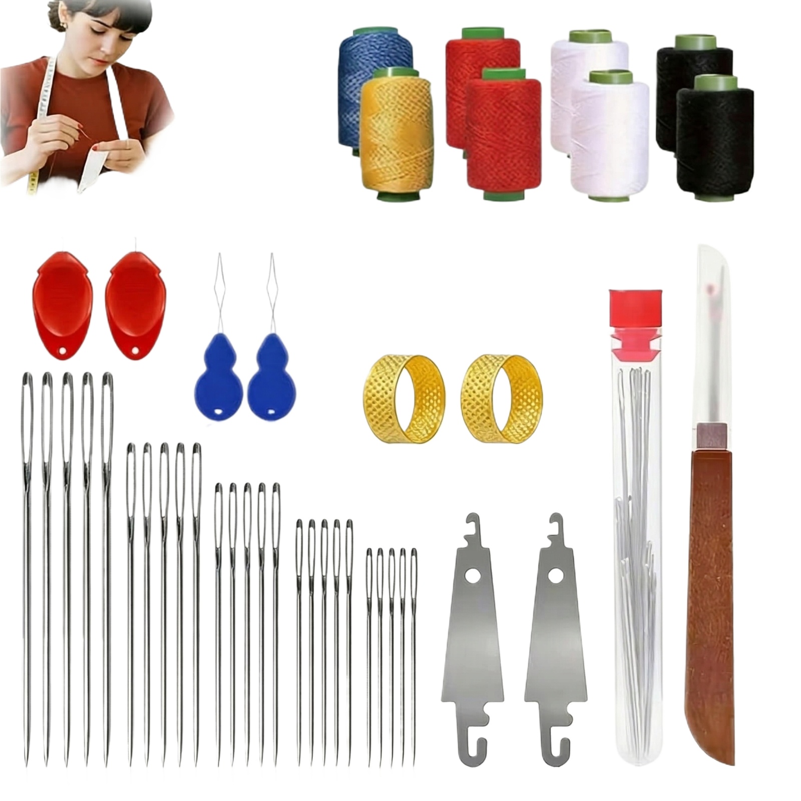 43pcs Big Eye Sewing Needle Ki - Sewing Garments review and price