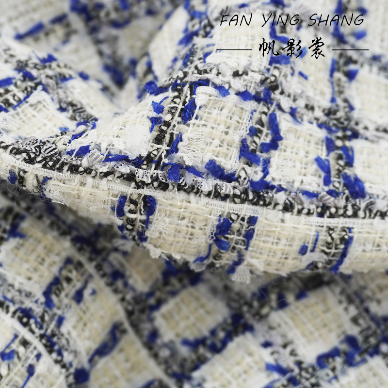 Blue Black Plaid Butterfly Gau - Sewing Tweed Fabric review and price