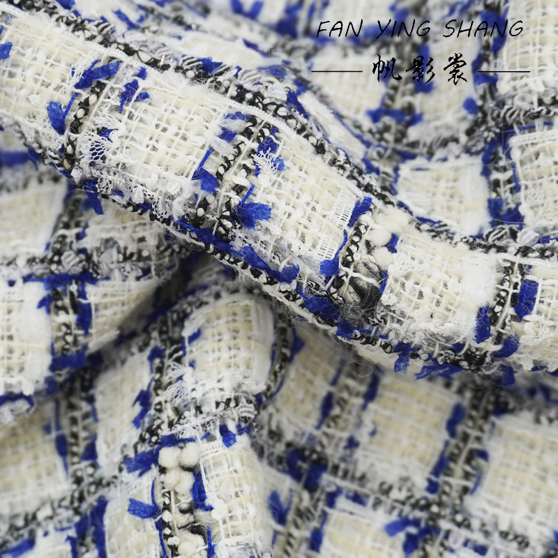 Blue Black Plaid Butterfly Gau - Sewing Tweed Fabric review and price